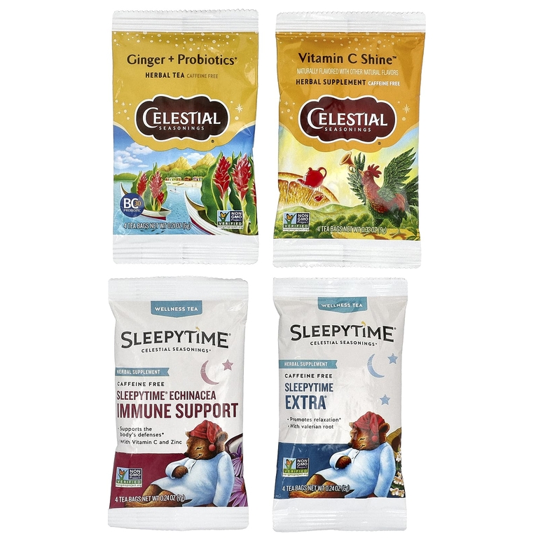 Celestial Seasonings, Everyday Wellness, ассорти вкусов, без кофеина, 16 чайных пакетиков, 28 г (1 унция)