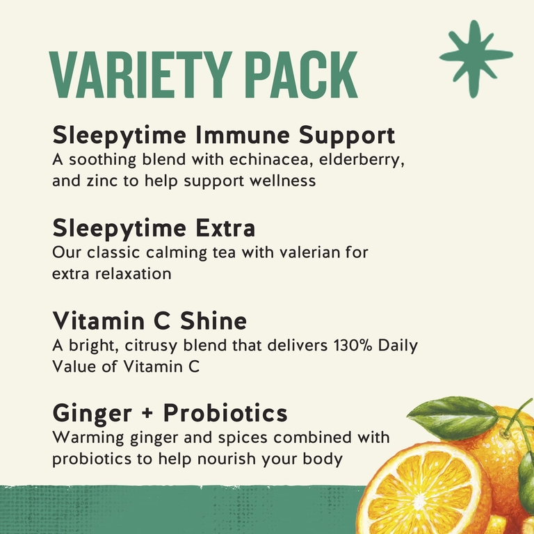 Celestial Seasonings, Everyday Wellness, ассорти вкусов, без кофеина, 16 чайных пакетиков, 28 г (1 унция)