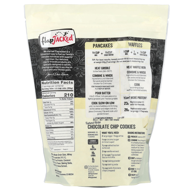 FlapJacked, протеиновая смесь для блинов и выпечки, пахта, 680 г (24 унции)
