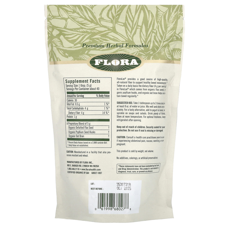 Flora, смесь клетчатки, органический продукт, 198 г (7 унций)