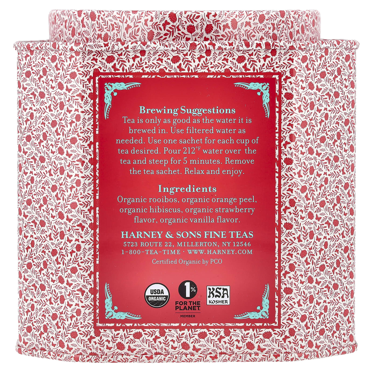 Harney & Sons, ваниль, клубника и гибискус, 30 пакетиков, 54 г (1,8 унции)