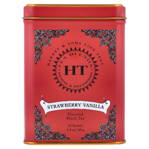 Harney & Sons, черный чай, клубника и ваниль, 20 пакетиков, 40 г (1,4 унции)