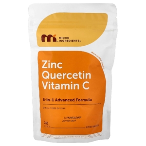 Micro Ingredients, цинк, кверцетин, витамин C, 240 капсул