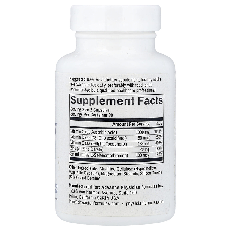 Advance Physician Formulas, Essential 5™ с витаминами C, D, E, цинком и селеном, 60 растительных капсул