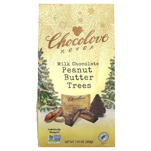 Chocolove, молочный шоколад с деревьями и арахисовой пастой, 200 г (7,05 унции)