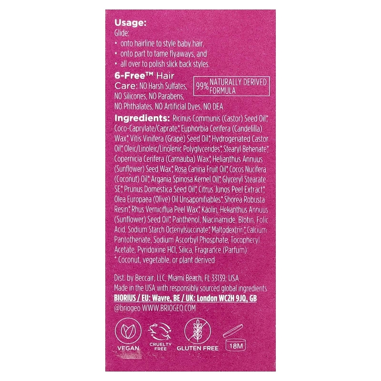 Briogeo, Style + Treat™, стик для придания гладкости с юдзу и сливовым маслом, 15 г (0,5 унции)
