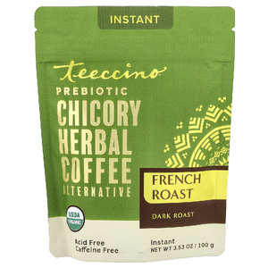 Teeccino, растворимый травяной кофе, французская обжарка, темный, без кофеина, 100 г (3,53 унции)