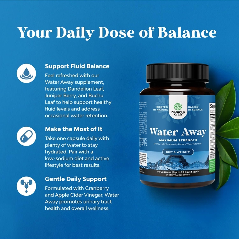 Nature's Craft, Water Away, максимальная сила действия, 90 капсул