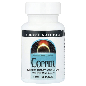 Source Naturals, медь, 3 мг, 60 таблеток
