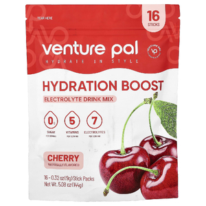 Venture Pal, Hydration Boost, смесь для приготовления электролитического напитка, вишня, 16 стиков по 9 г (0,32 унции)