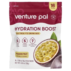 Venture Pal, Hydration Boost, смесь для приготовления маракуйи с электролитами, 16 стик-пакетиков, 8 г
