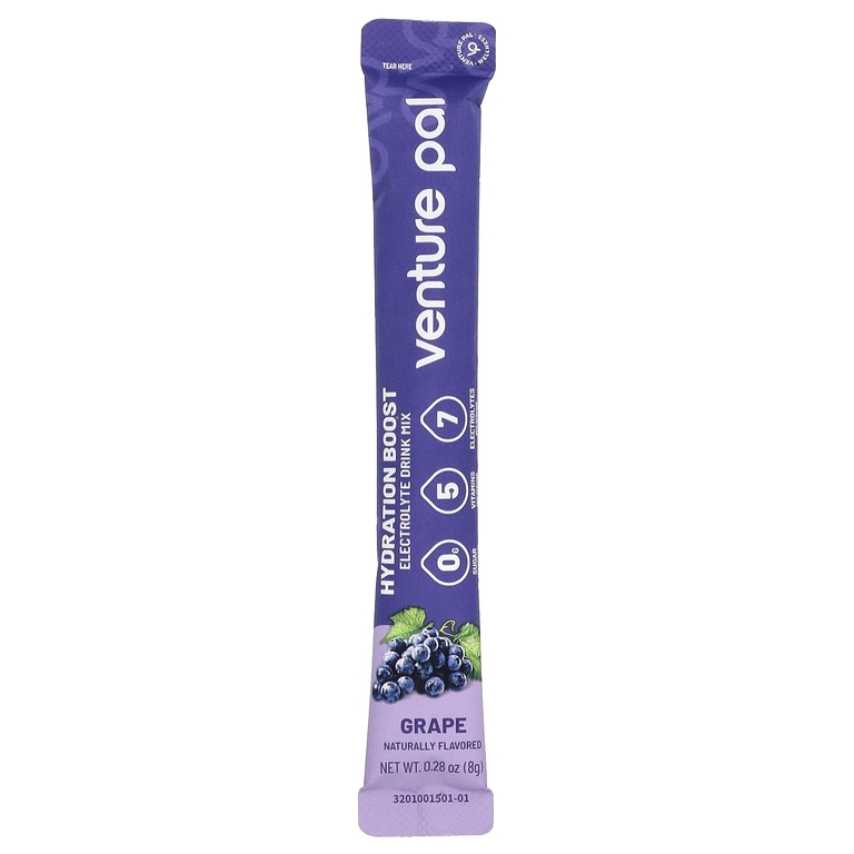 Venture Pal, Hydration Boost, смесь для приготовления напитка с электролитами, виноград, 16 стик-пакетиков, 8 г каждый