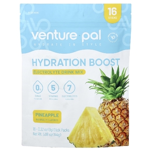 Venture Pal, Hydration Boost, смесь для приготовления электролитического напитка, со вкусом ананаса, 16 пакетиков по 9 г (0,32 унции)