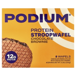 Podium Nutrition, протеиновая штучная вафля, со вкусом шоколадного брауни, 8 вафель, 264 г (9,28 унции)