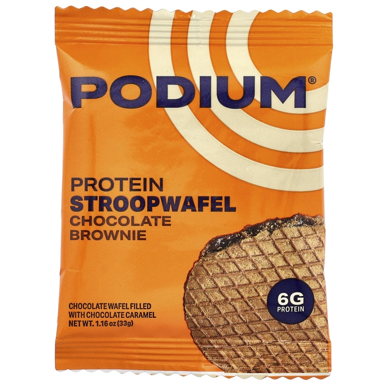 Podium Nutrition, протеиновая вафля, шоколадный брауни, 8 вафель по 33 г (1,16 унции)