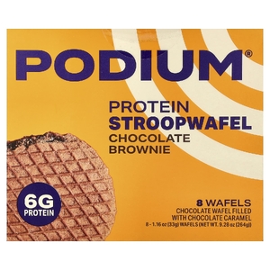Podium Nutrition, протеиновая вафля, шоколадный брауни, 8 вафель по 33 г (1,16 унции)