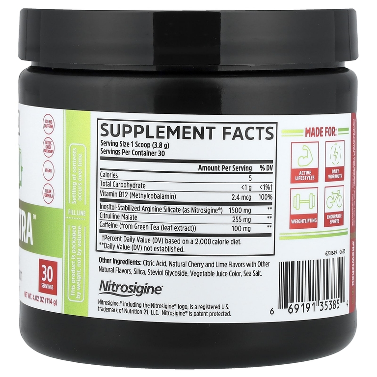 Zhou Nutrition, Lite Up Xtra™, предтренировочный комплекс, со вкусом вишневого лаймада, 114 г (4,02 унции)