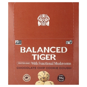 Balanced Tiger, протеиновый батончик, тесто для печенья с шоколадной крошкой, 12 батончиков по 44 г (1,55 унции)