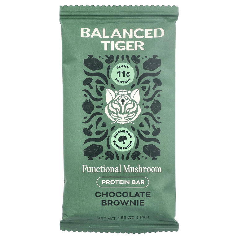 Balanced Tiger, протеиновый батончик, шоколадный брауни, 12 шт. по 44 г (1,55 унции) (Товар снят с продажи) 