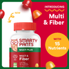 SmartyPants, Multi Plus, мультивитамины и клетчатка, со вкусом клубники, апельсина и лимона, 90 жевательных таблеток