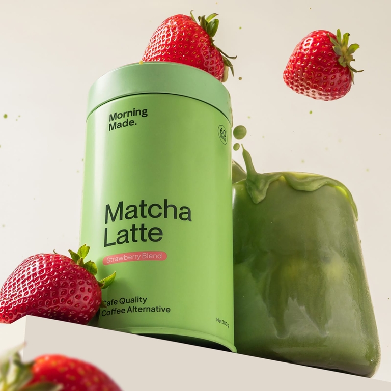 Morning Made, Матча латте, клубничная смесь, 300 г (10,58 унции)