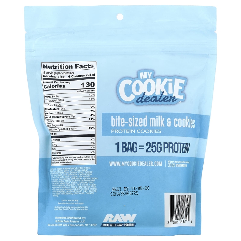 My Cookie Dealer Protein, протеиновое печенье, молоко и печенье, 142 г (5 унций)