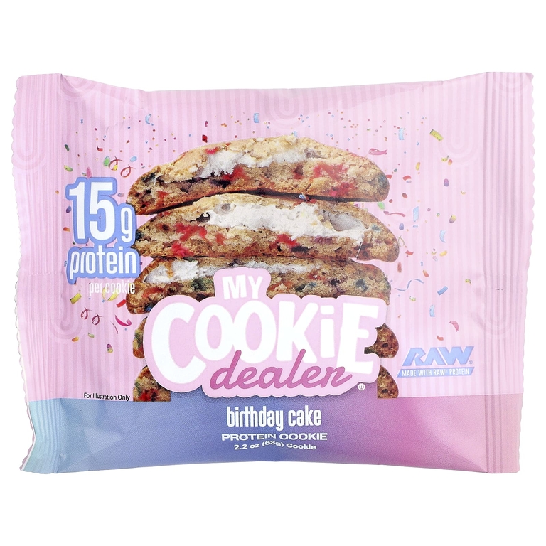 My Cookie Dealer Protein, протеиновое печенье, со вкусом праздничного торта, 12 шт. по 63 г (2,2 унции)