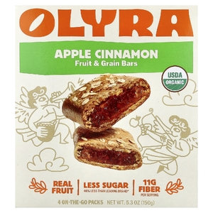 Olyra, Фруктовые и зерновые батончики, яблочная корица, 4 пакетика с корейской приготовления по 37,5 г