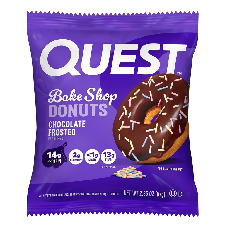 Quest Nutrition, Bake Shop Donuts, пончики для выпечки, в шоколадной глазури, 9 пончиков по 67 г (2,36 унции)
