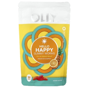 OLLY, Hello Happy®, жевательные червячки, тропические фрукты, 90 жевательных конфет