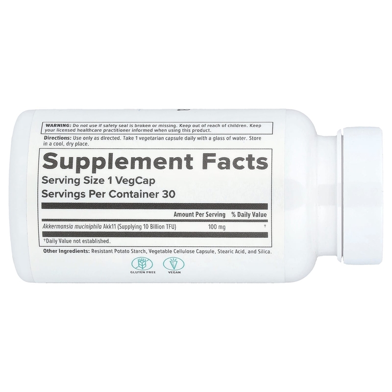 Nutra BioGenesis, Akkermansia Postbiotic, 10 млрд ТРЕ, 30 вегетарианских капсул