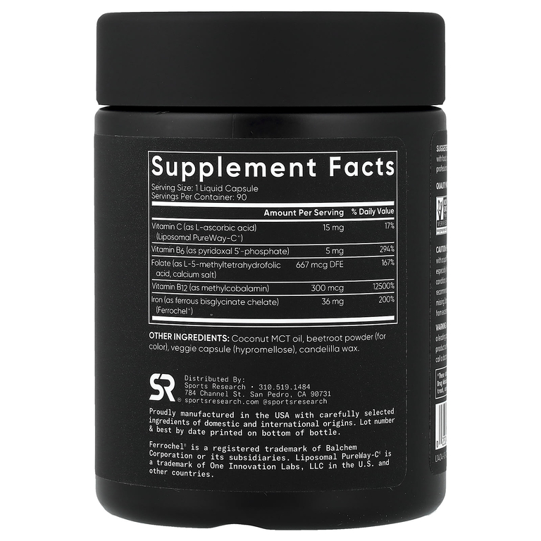 Sports Research, Blood Balance™, 90 растительных капсул с жидкостью