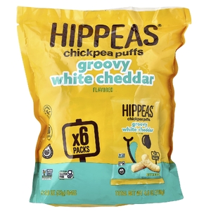 Hippeas, колечки из нута, белый чеддер, 6 пакетиков по 23 г (0,8 унции)