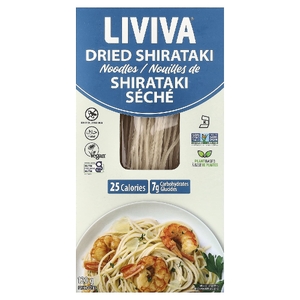LIVIVA, сушеная лапша ширатаки, 120 г (4,23 унции) (Товар снят с продажи) 