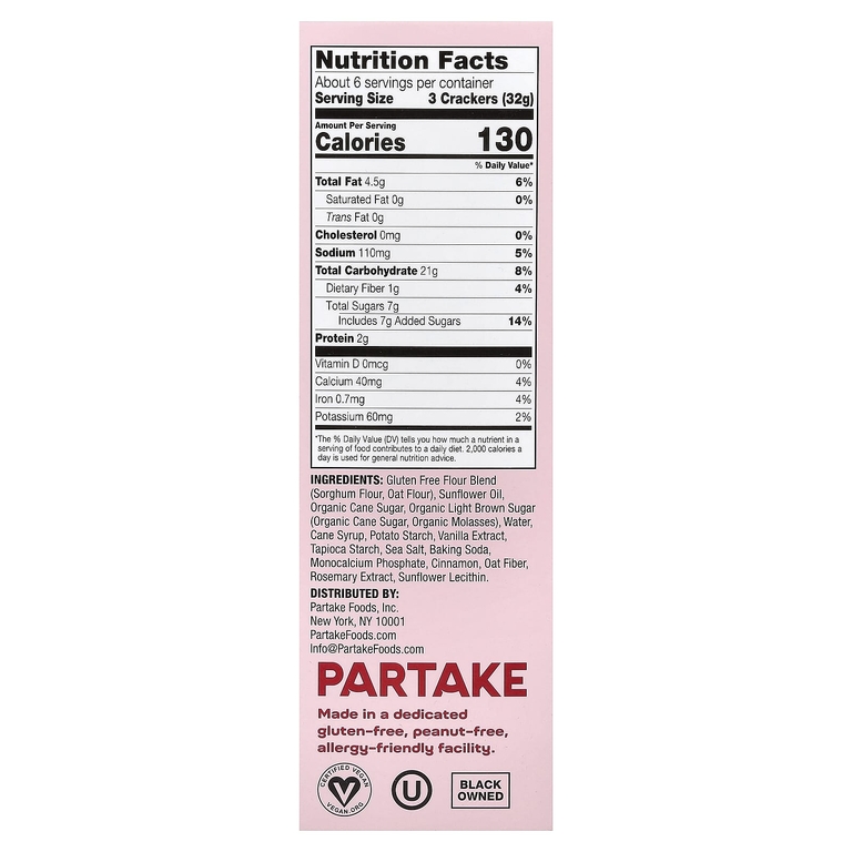 Partake, Classic Grahams, корица, 150 г (6,75 унции)