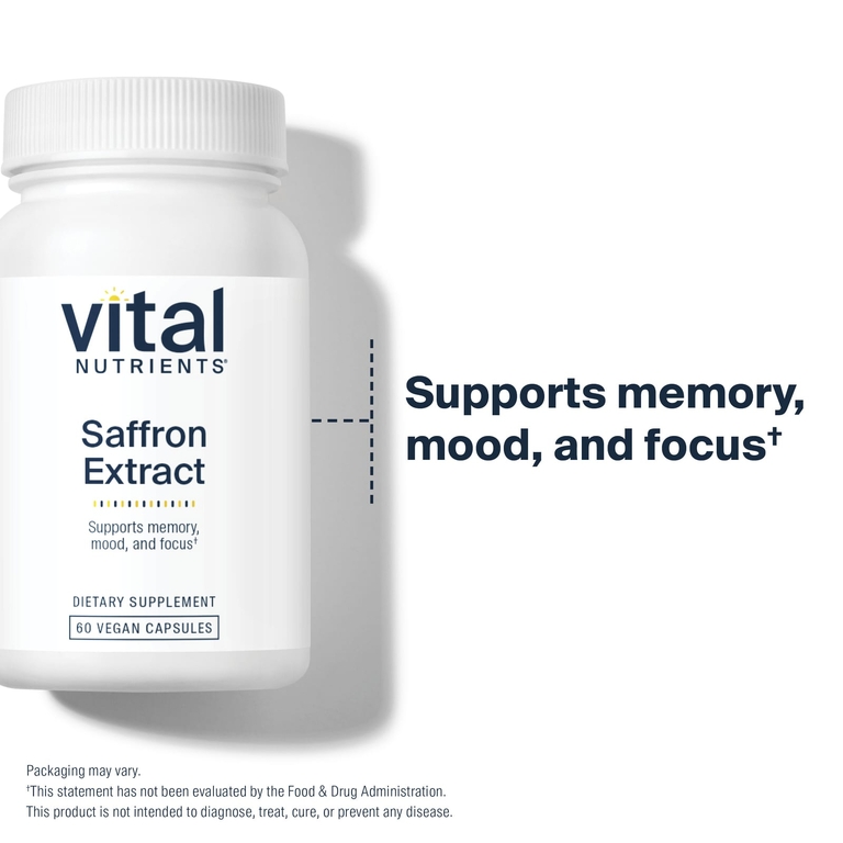 Vital Nutrients, экстракт шафрана, 60 веганских капсул (15 мг в 1 капсуле)