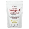 Micro Ingredients, Mega Omega-3, криль и рыбий жир с фосфолипидами и астаксантином, лимон, 240 капсул