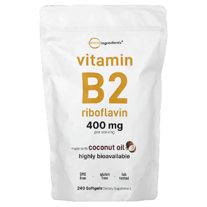 Micro Ingredients, витамин B2, рибофлавин, 240 капсул (200 мг в 1 капсуле)
