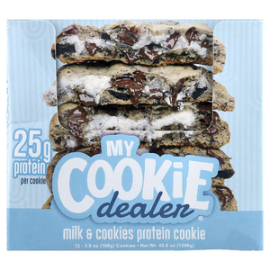 My Cookie Dealer Protein, протеиновое печенье, молоко и печенье, 12 шт. по 108 г (3,8 унции)