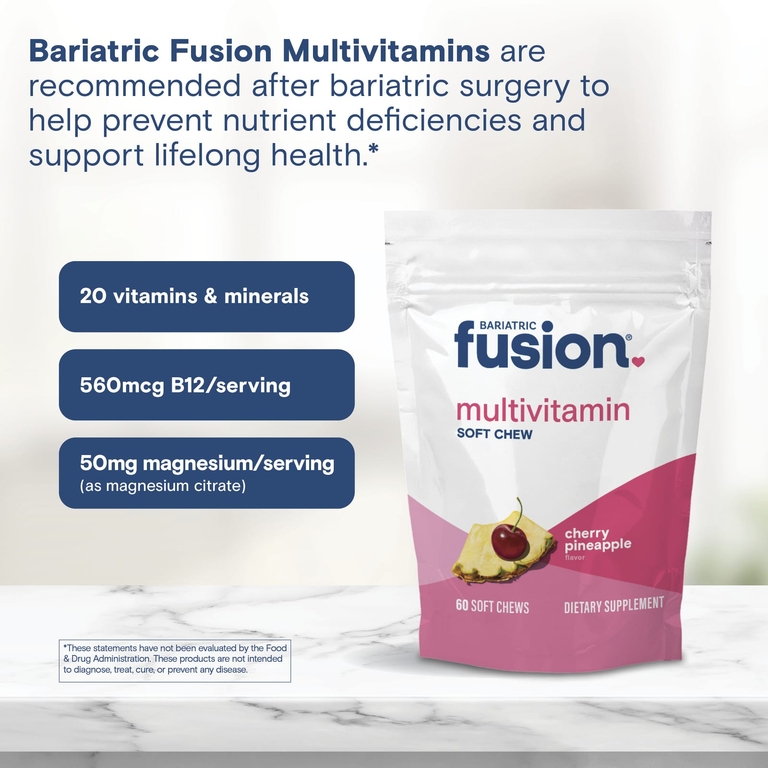 Bariatric Fusion, мультивитаминные жевательные таблетки, со вкусом вишни и ананаса, 60 жевательных таблеток