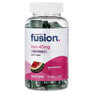 Bariatric Fusion, жевательная добавка с железом и витамином C, со вкусом арбуза, 60 жевательных таблеток
