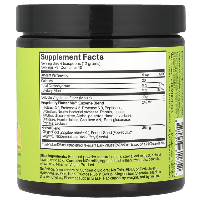 HUM Nutrition, Flater Me®, клетчатка, ГПП-1, со вкусом клубники и лимона, 120 г (4 унции)