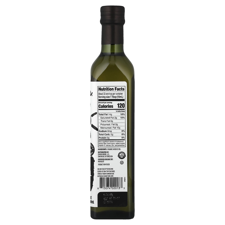 Chosen Foods, 100% чистое органическое масло авокадо, 500 мл (16,9 жидк. унции)