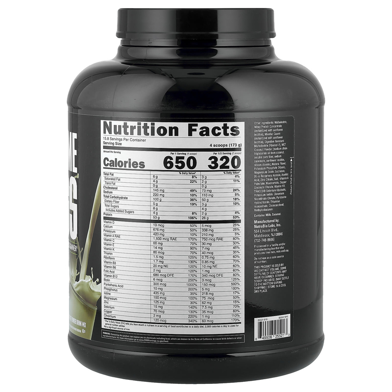 NutraBio, Extreme Mass, со вкусом ванили, 2722 г (6 фунтов)