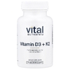 Vital Nutrients, Витамины D3 и K2, 120 вегетарианских капсул (Товар снят с продажи) 