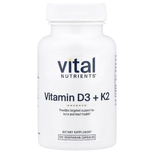 Vital Nutrients, Витамины D3 и K2, 120 вегетарианских капсул