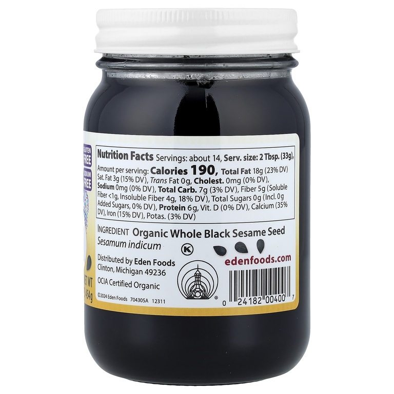 Eden Foods, органическое масло из черного кунжута, 454 г (16 унций)