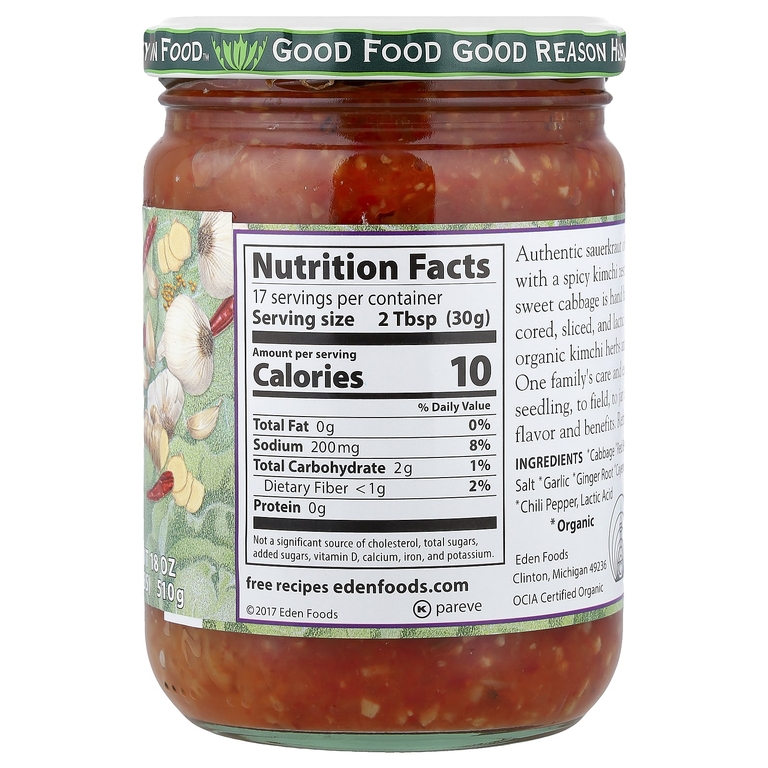 Eden Foods, органическая квашеная капуста для кимчи, 510 г (18 унций)