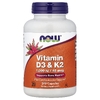 NOW Foods, витамины D3 и K2, 240 капсул