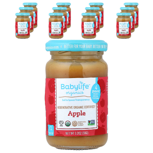 BabyLife Organics, детское питание, от 4 месяцев, с яблоком, 12 баночек по 91 г (3,2 унции)